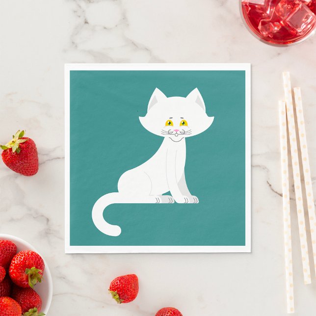 White Cat Napkins (Creator Uploaded)
