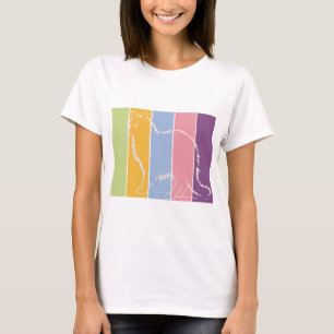 White cat on color silhouette T-Shirt