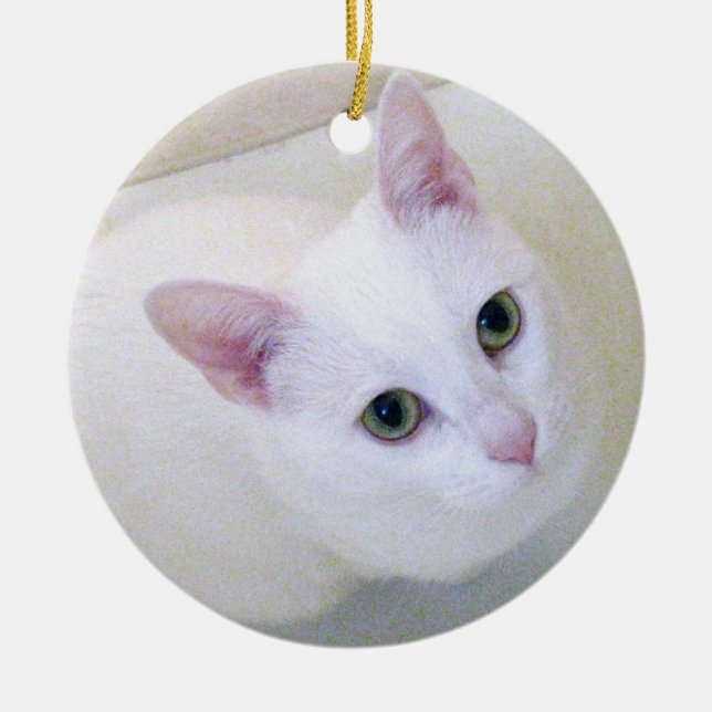 White Cat Ornament (Front)