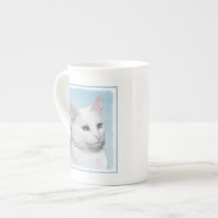 White Cat Painting - Cute Original Cat Art