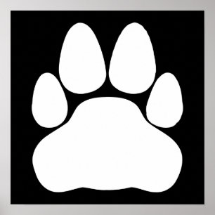 White Cat Paw Print Shape