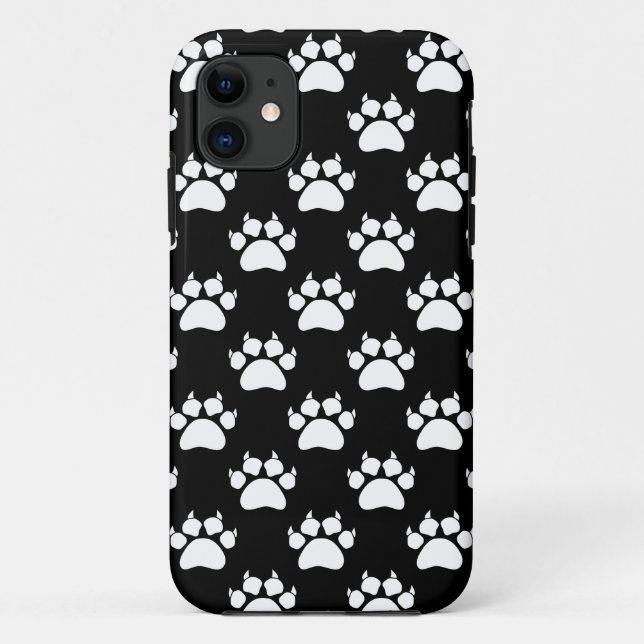 White Cat Paws And Claws Pattern Print Case-Mate iPhone Case (Back)