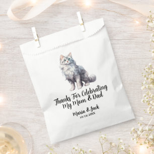 White Cat Pet Wedding Full Colour Favour Bags