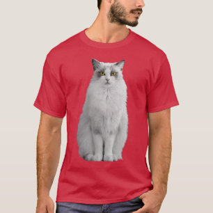 White CAT Portrait Yellow Eyes T-Shirt