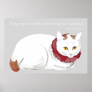 White Cat Poster Print