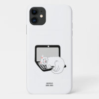 White Cat Sleeping On Laptop Apple iPhone 11 Case