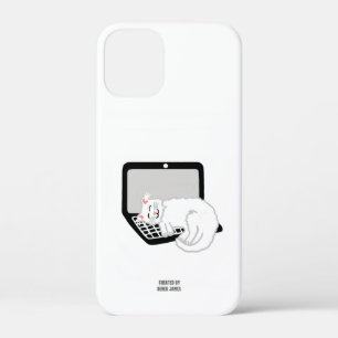 White Cat Sleeping On Laptop Apple iPhone 12 Mini Case