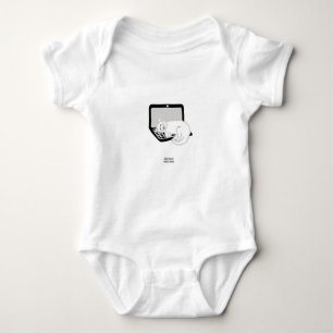 White Cat Sleeping On Laptop Baby Jersey Bodysuit