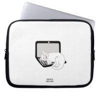 White Cat Sleeping On Laptop Laptop Sleeve