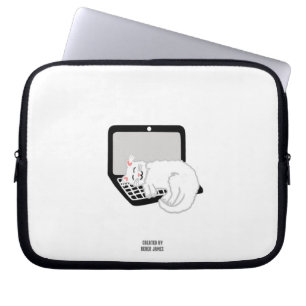 White Cat Sleeping On Laptop Laptop Sleeve 