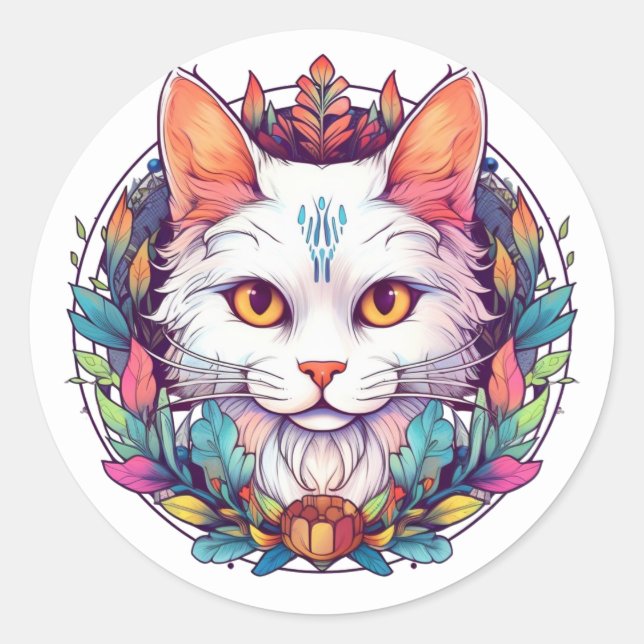White Cat Stickers (Front)