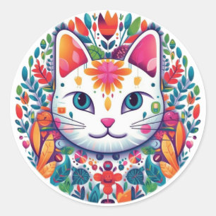 White Cat Stickers