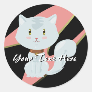 White Cat Stickers