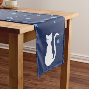 White Cat Table Runner