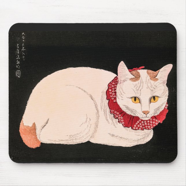 White Cat - Takahashi Shotei Mouse Pad (Front)