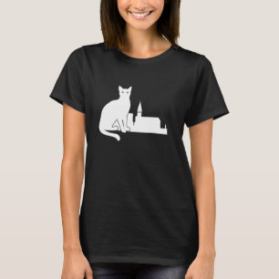 White Cat Travel Silhouette Alhambra Spain T-Shirt
