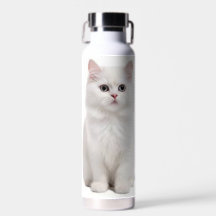 White Cat Water Bottle 