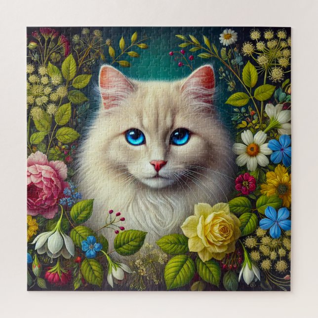 White Cat With Blue Eyes Jigsaw Puzzle (Vertical)