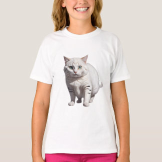 White Cat with Subtle Gray Tabby Markings T-Shirt