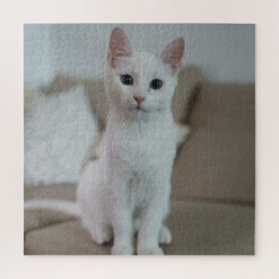 White cat Zazzle_Growshop. Jigsaw Puzzle