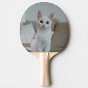 White cat Zazzle_Growshop. Ping Pong Paddle