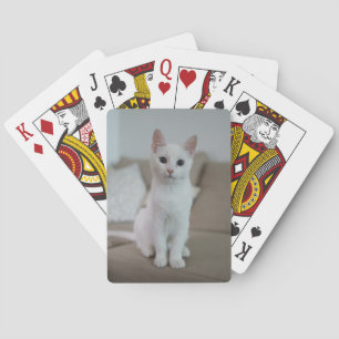 White cat   Zazzle_Growshop. Playing Cards