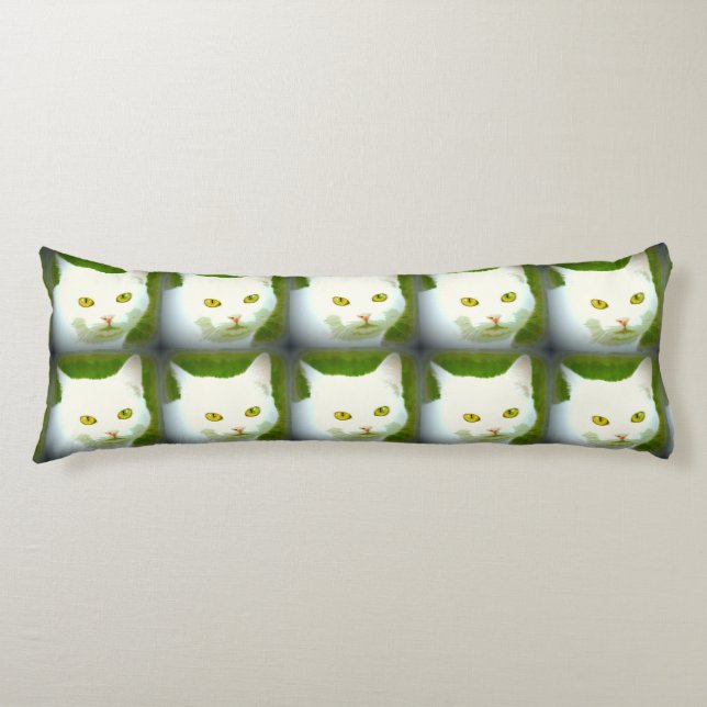 white cats body cushion (Front)