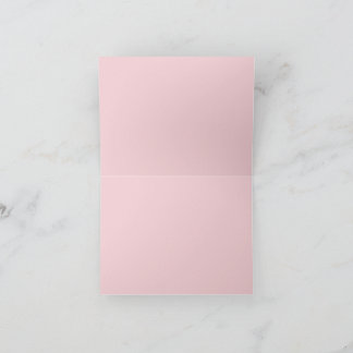 White Cats Pink Roses Floral Flat Thank You Card