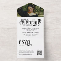 White Celebrate the Graduate Photo QR RSVP