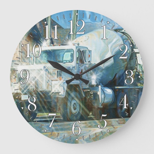 White Cement Truck Wall Clock (Front)