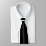 White Centred Thin Vertical Line on Black Tie<br><div class="desc">White Centred Thin Vertical Line on Black</div>