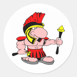 White Centurian Sparton Roman Classic Round Sticker
