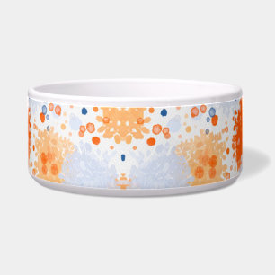 White ceramic bowl featuring an intricate abstract