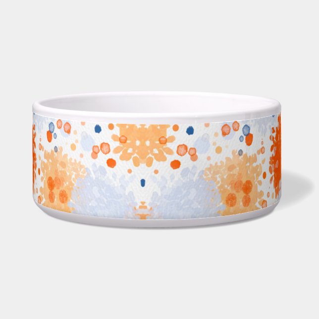 White ceramic bowl featuring an intricate abstract (Front)
