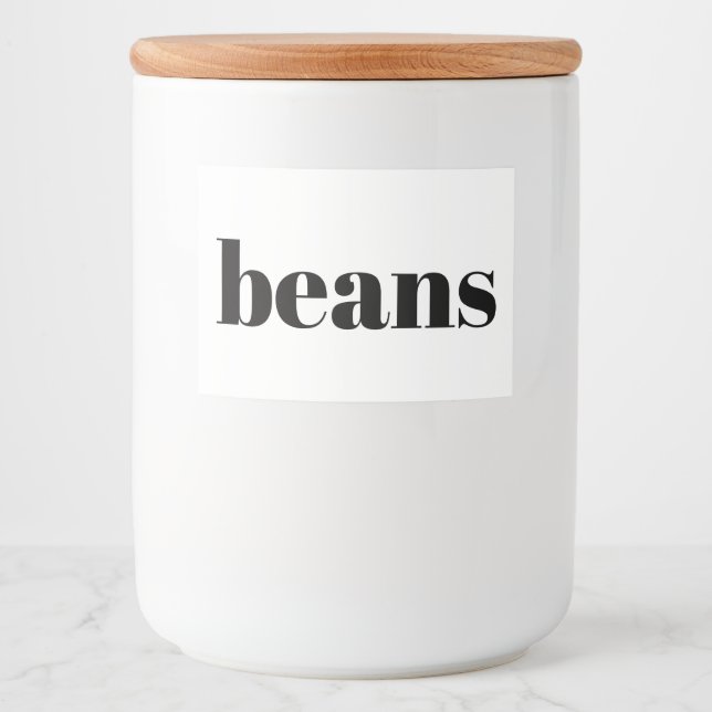 White Ceramic Kitchen Canisters Home Food Storage  Food Label (Front)