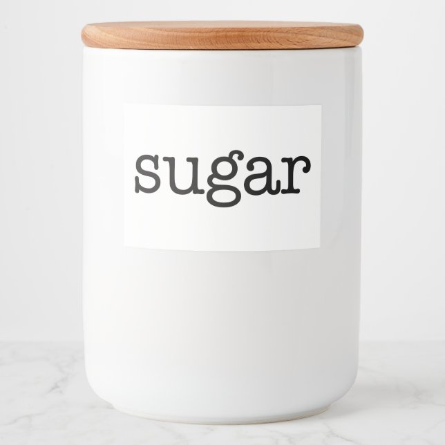 White Ceramic Kitchen Canisters Home Food Storage  Label (Front)