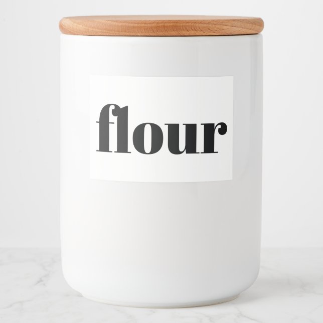 White Ceramic Kitchen Canisters Home Food Storage  Label (Front)