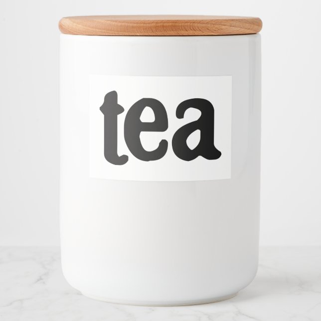 White Ceramic Kitchen Canisters Home Food Storage  Label (Front)