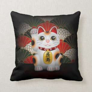 White Ceramic Maneki Neko Cushion