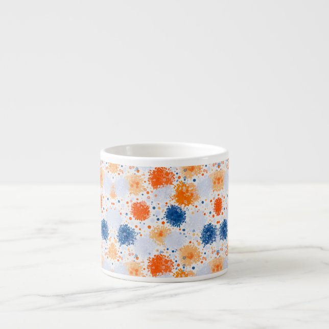 White ceramic mug featuring an abstract pattern  (Front)