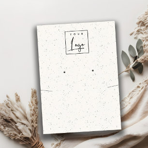 White Ceramic Texture Earing Necklace Display Business Card