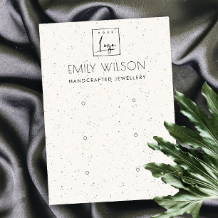 WHITE CERAMIC TEXTURE THREE EARRING DISPLAY LOGO BUSINESS CARD