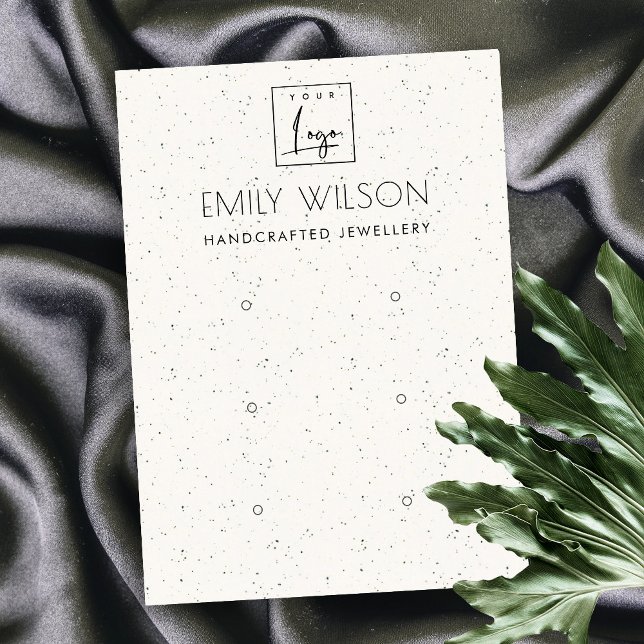 WHITE CERAMIC TEXTURE THREE EARRING DISPLAY LOGO BUSINESS CARD (Creator Uploaded)