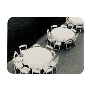 White Chairs and Tables Photo Magnet