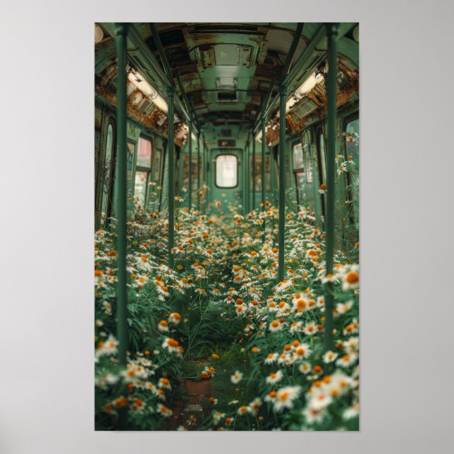 White Chamomile Flower Field Poster (Front)
