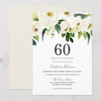 White Champagne Flowers 60th Birthday Party