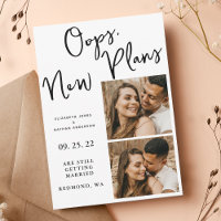 White Change Date Wedding Photo Postponement