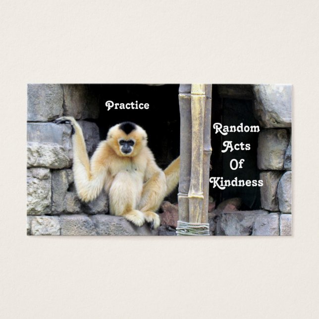 White Cheeked Gibbon Random Acts of Kindness Cards (Front)