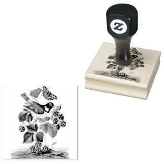White Cheeked Starling Bramble Scrapbooking Rubber Stamp