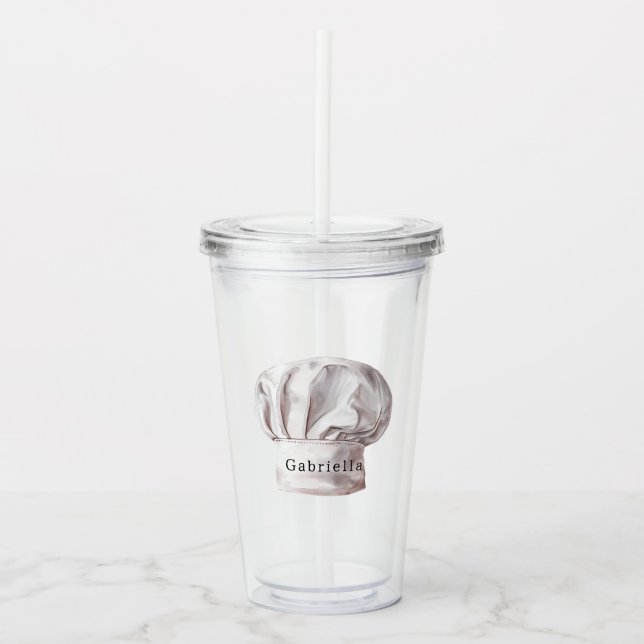 White Chef's Hat Acrylic Tumbler (Front)